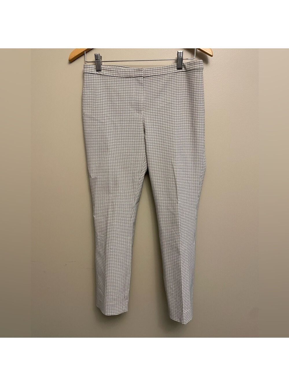 Theory Classic Skinny Pant Viscose Plaid Size 4 Tapered